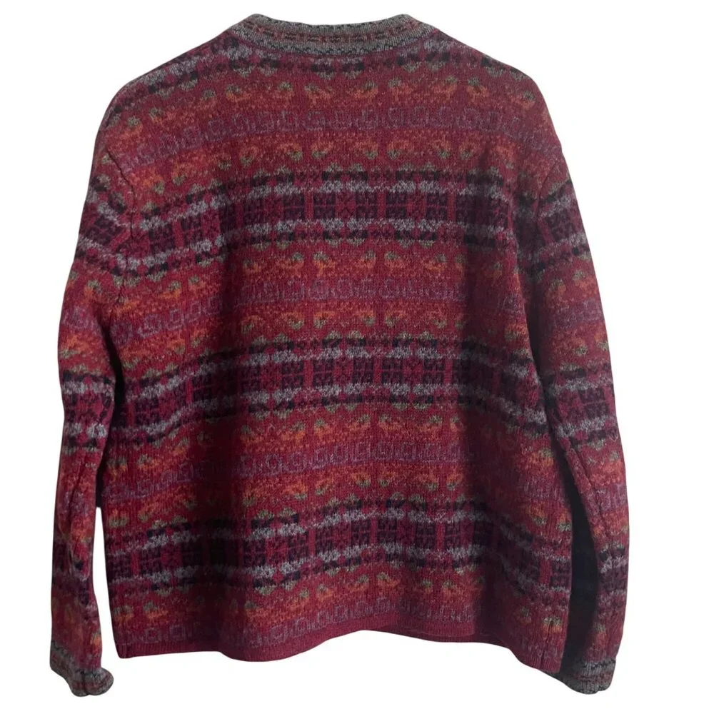 Vintage Petite Sophisticate Womens Fair Isle Wool Cardigan Size PM Cottagecore